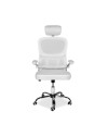 Poltrona ufficio ergonomica con ruote Vibes in rete bianca con base cromata