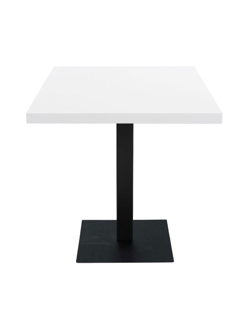 Tavolo quadrato Key 80x80 con base in metallo nera e piano bianco