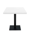 Tavolo quadrato Key 80x80 con base in metallo nera e piano bianco