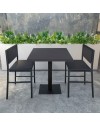 Tavolo quadrato Key 80x80 con base in metallo nera e piano antracite