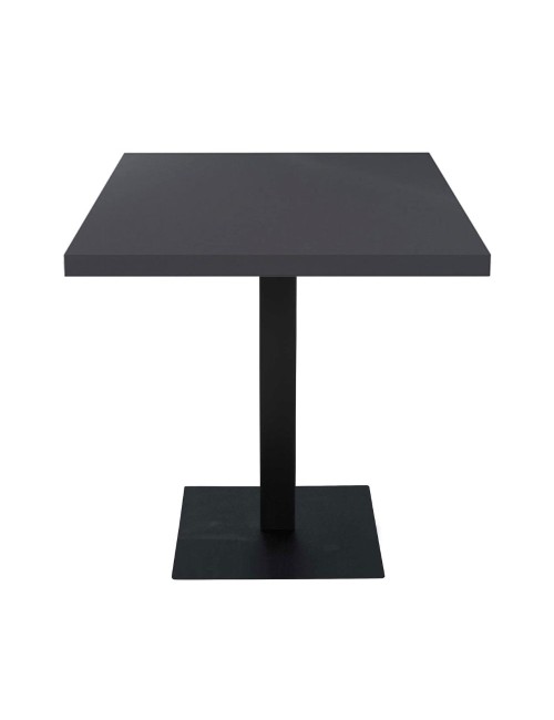 Tavolo quadrato Key 80x80 con base in metallo nera e piano antracite