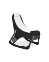 Sedia gaming Rocky in tessuto bicolore con base curva – Nero e bianco