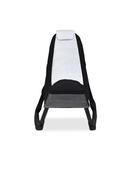 Sedia gaming Rocky in tessuto bicolore con base curva – Nero e bianco
