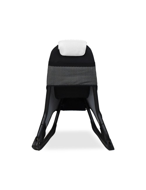 Sedia gaming Rocky in tessuto bicolore con base curva – Nero e bianco