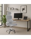 Poltrona ufficio ergonomica con ruote Vibes in rete grigio con base cromata