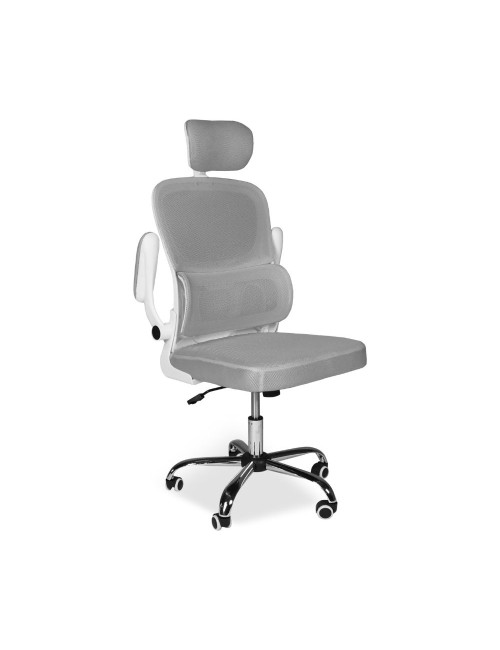 Poltrona ufficio ergonomica con ruote Vibes in rete grigio con base cromata