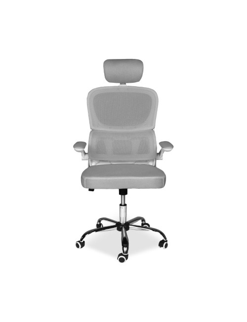 Poltrona ufficio ergonomica con ruote Vibes in rete grigio con base cromata