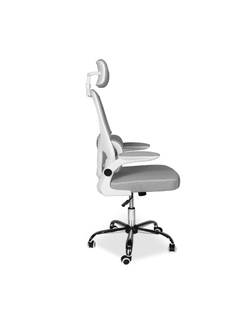 Poltrona ufficio ergonomica con ruote Vibes in rete grigio con base cromata