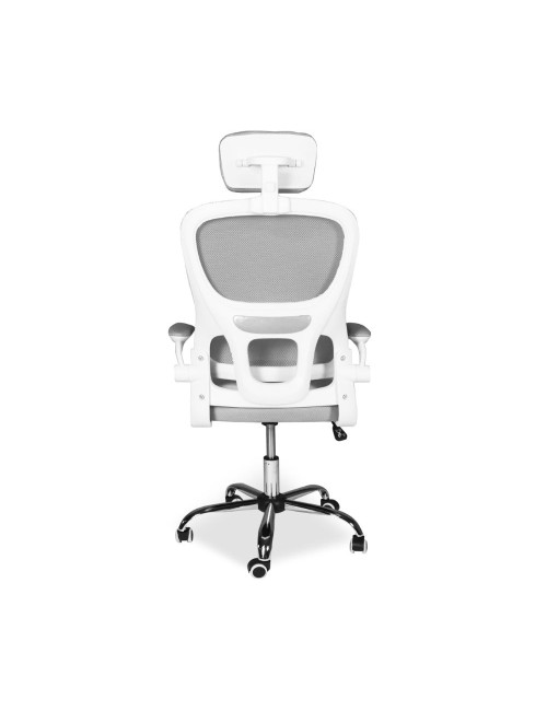 Poltrona ufficio ergonomica con ruote Vibes in rete grigio con base cromata