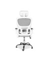 Poltrona ufficio ergonomica con ruote Vibes in rete grigio con base cromata