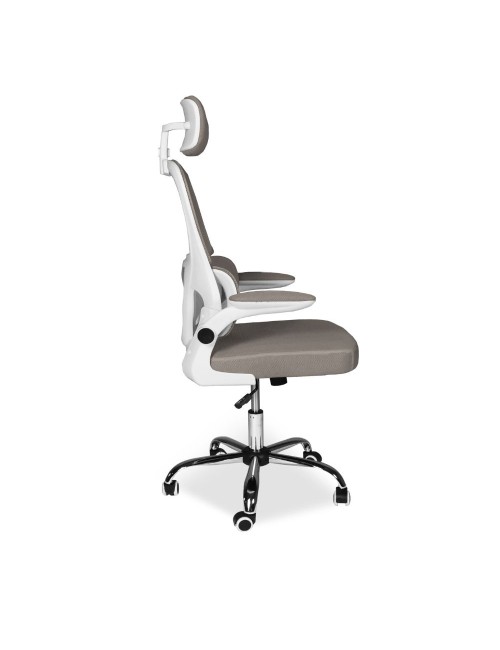 Poltrona ufficio ergonomica con ruote Vibes in rete tortora con base cromata