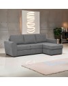 Divano letto penisola Reversibile Aston con contenitore in tessuto grigio 251.5x159.5x86H