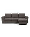 Divano letto penisola Reversibile Aston con contenitore in tessuto marrone 251.5x159.5x86H