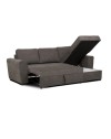 Divano letto penisola Reversibile Aston con contenitore in tessuto marrone 251.5x159.5x86H