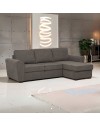 Divano letto penisola Reversibile Aston con contenitore in tessuto marrone 251.5x159.5x86H