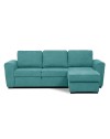 Divano letto penisola Reversibile Aston con contenitore in tessuto turchese 251.5x159.5x86H