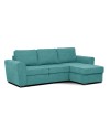 Divano letto penisola Reversibile Aston con contenitore in tessuto turchese 251.5x159.5x86H