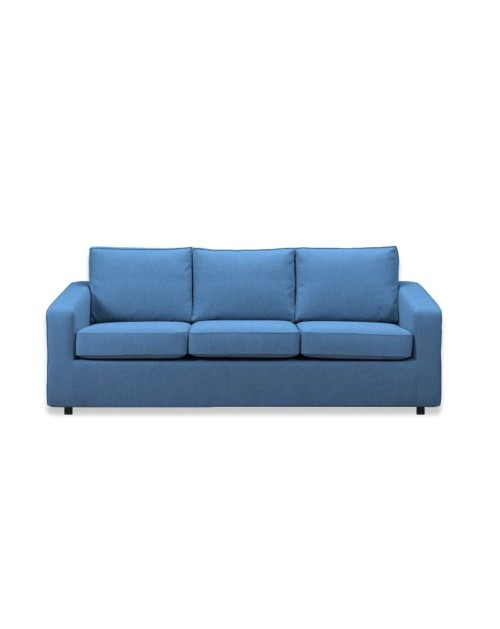 Divano 3 posti Mestre in tessuto blu oceano antimacchia e antifiamma 205x86x83H