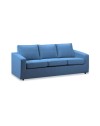 Divano 3 posti Mestre in tessuto blu oceano antimacchia e antifiamma 205x86x83H
