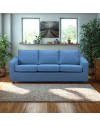 Divano 3 posti Mestre in tessuto blu oceano antimacchia e antifiamma 205x86x83H