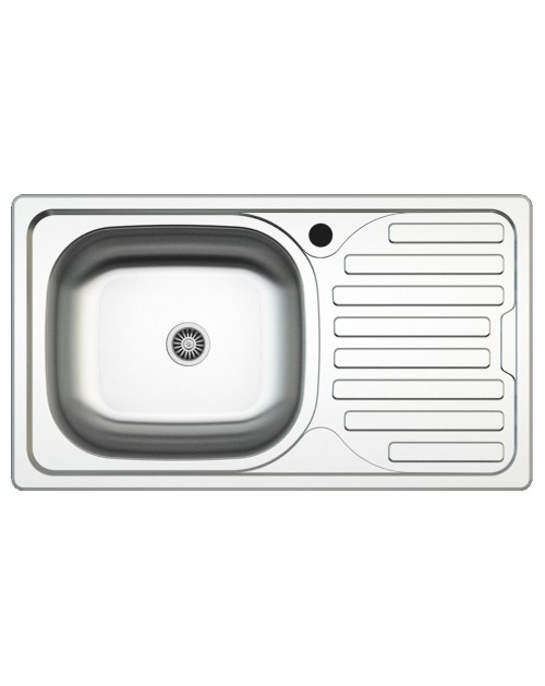 Lavello incasso cucina acciaio 76x43.5 una vasca e gocciolatoio destro SA07DX Samet