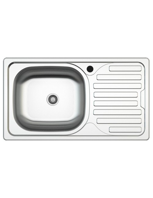 Lavello incasso cucina acciaio 76x43.5 una vasca e gocciolatoio destro SA07DX Samet