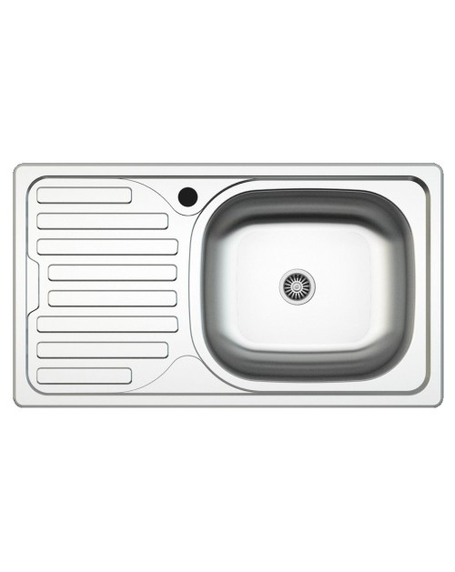 Lavello incasso cucina acciaio 76x43.5 una vasca e gocciolatoio sinistro SA07SX Samet