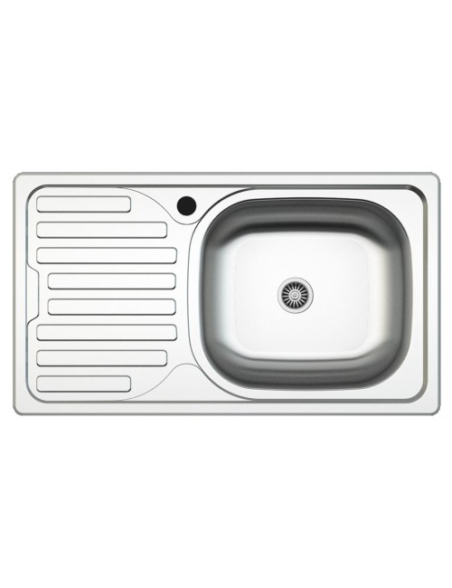 Lavello incasso cucina acciaio 76x43.5 una vasca e gocciolatoio sinistro SA07SX Samet