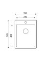 Lavello incasso cucina acciaio 39x50.5x20H una vasca SA349 Samet