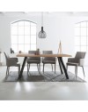 Tavolo fisso Marburg 160x80x74H con Piano Cacao e bordo legno e struttura in acciaio antracite
