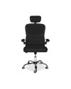 Poltrona ufficio ergonomica con ruote Vibes in rete nero con base cromata