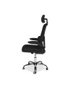Poltrona ufficio ergonomica con ruote Vibes in rete nero con base cromata