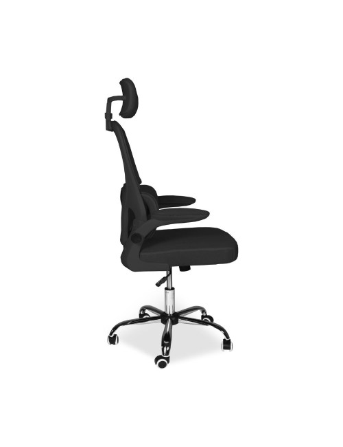 Poltrona ufficio ergonomica con ruote Vibes in rete nero con base cromata