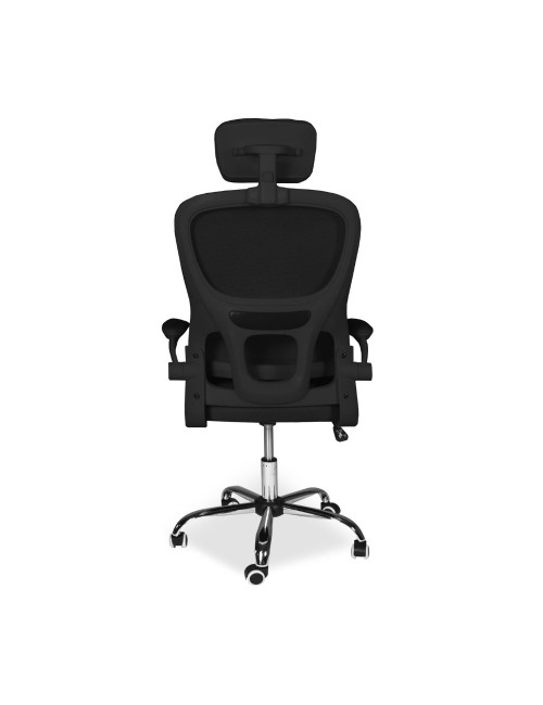 Poltrona ufficio ergonomica con ruote Vibes in rete nero con base cromata