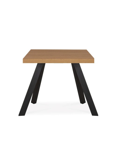 Tavolo fisso Marburg 80x80x74H con piano teak e struttura in acciaio antracite