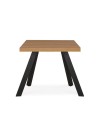 Tavolo fisso Marburg 80x80x74H con piano teak e struttura in acciaio antracite