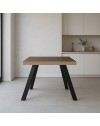 Tavolo fisso Marburg 80x80x74H con piano teak e struttura in acciaio antracite