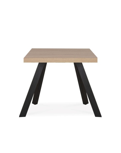 Tavolo fisso Marburg 80x80x74H con piano rovere e struttura in acciaio antracite