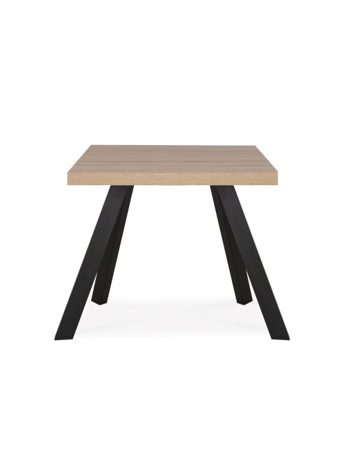 Tavolo fisso Marburg 80x80x74H con piano rovere e struttura in acciaio antracite