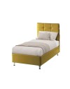 Letto singolo contenitore velluto senape Nova 92x206x120H