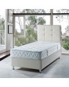 Letto singolo contenitore ecopelle bianco Nova 92x206x120H