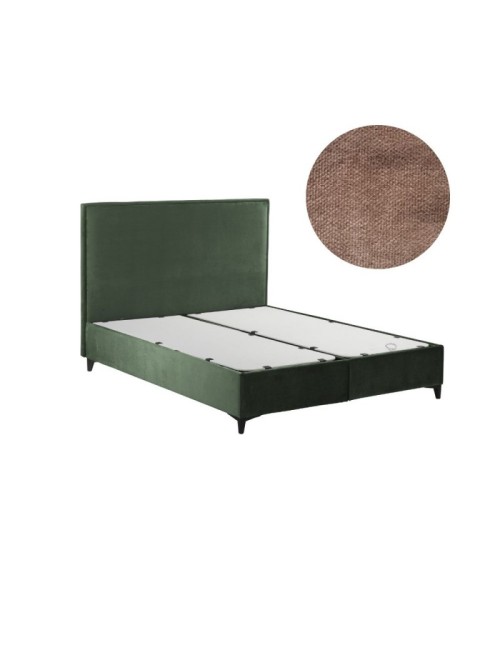 Letto matrimoniale contenitore in velluto tortora Frame – Eleganza e Funzionalità