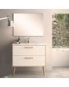 Mobile bagno Nordic: stile scandinavo rovere e bianco e funzionalità 80x45x80H