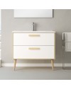 Mobile bagno Nordic: stile scandinavo rovere e bianco e funzionalità 80x45x80H