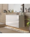 Mobile bagno sospeso bianco laccato Londres 2 cassetti 100x45x59H