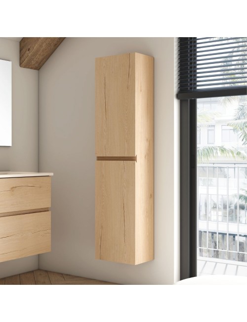 Colonna pensile sospesa bagno colore rovere Londres 2 ante 35x31x150H