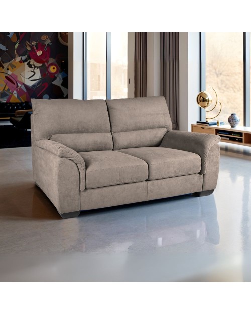 Divano 2 posti Atene in tessuto Easy Clean 158x90x100h colore tortora