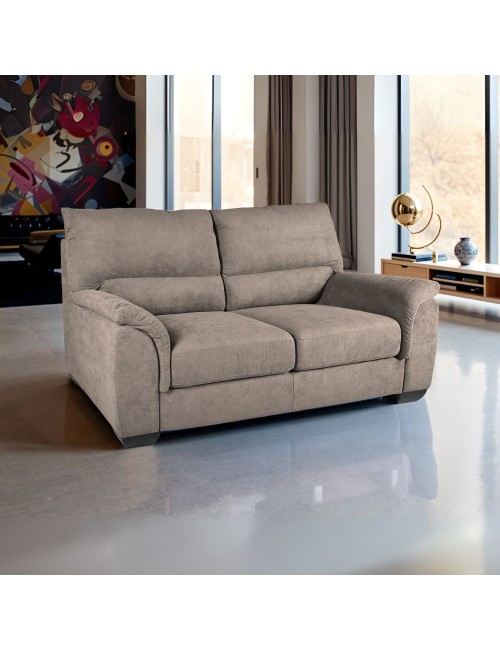Divano 2 posti Atene in tessuto Easy Clean 158x90x100h colore tortora