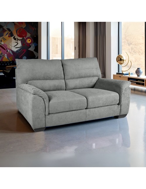 Divano 2 posti Atene in tessuto Easy Clean 158x90x100h colore grigio
