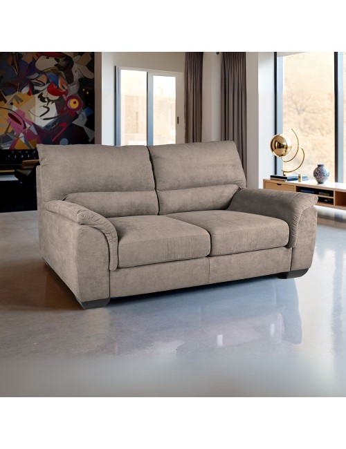 Divano 3 posti Atene in tessuto Easy Clean 198x90x100h colore tortora